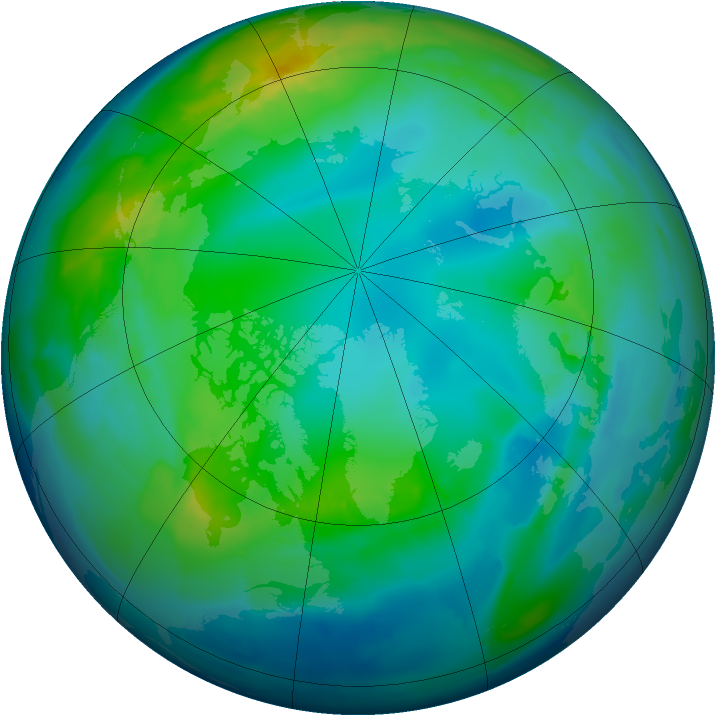 Arctic ozone map for 15 November 2012
